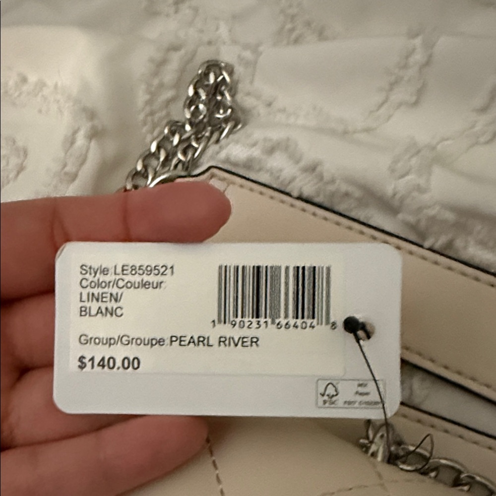 Guess Beige Quilted Shoulder Bag - Picture 2 of 3